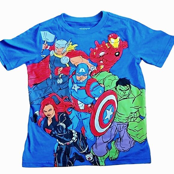Marvel Avengers Boys’ Blue Graphic T-Shirt – Size 6 – EUC - Picture 4 of 6
